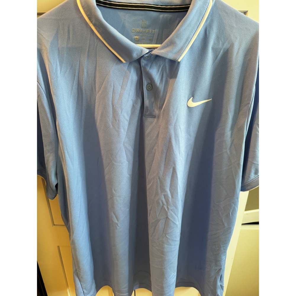 Nike Dri Fit‎ Men's Light Blue Golf Polo Shirt XXL